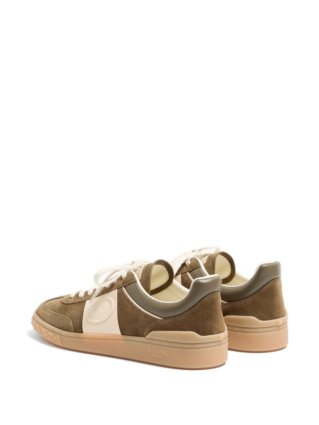 Low-Top Sneakers with Suede and Leather Panels