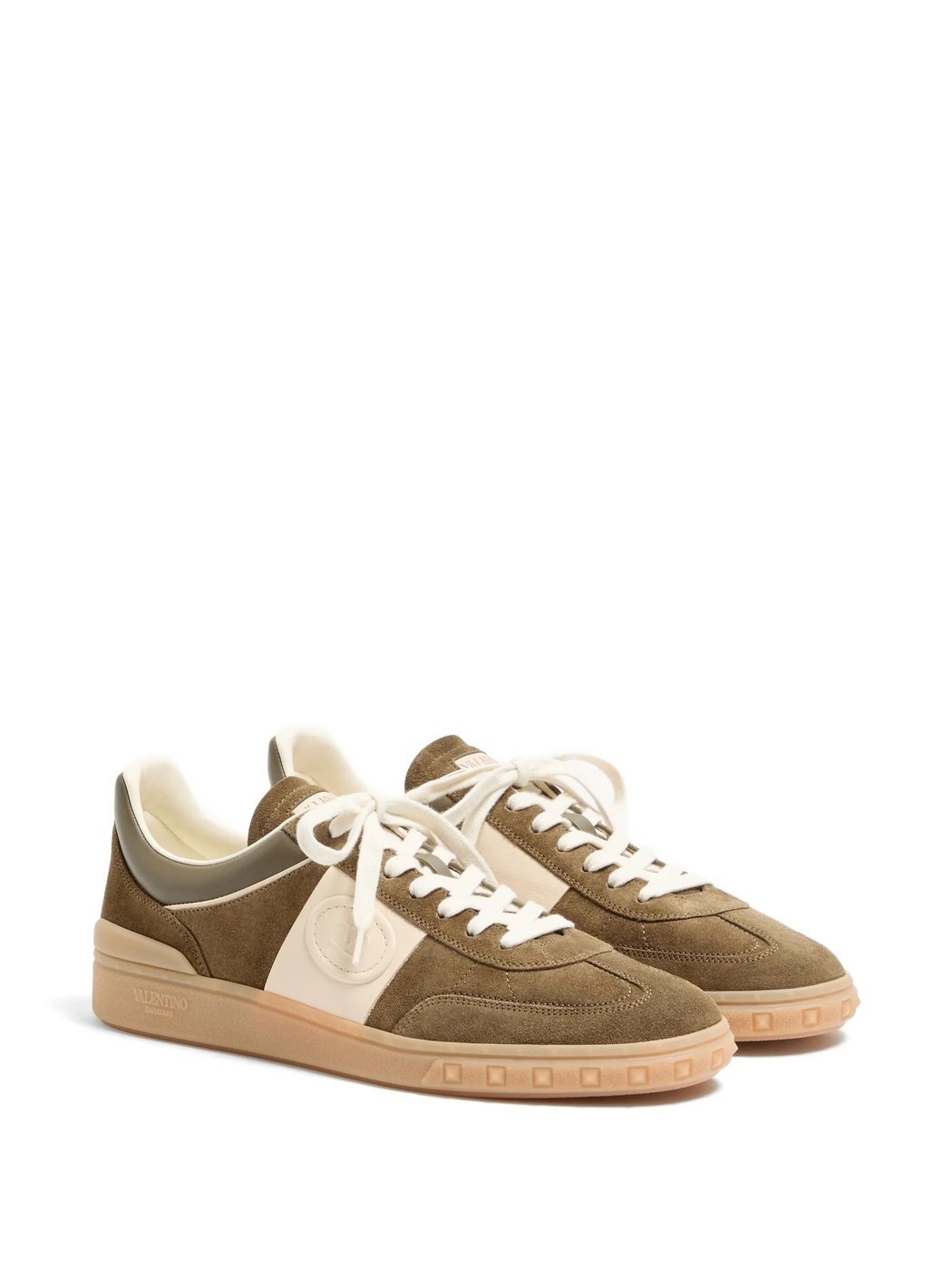 Low-Top Sneakers with Suede and Leather Panels