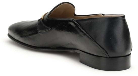 Valentino Garavani Black Calf Leather Bos Taurus Slip-On Loafers