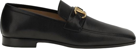 Valentino Garavani Black Goatskin Slip-On Loafers