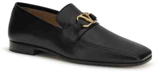 Valentino Garavani Black Goatskin Slip-On Loafers