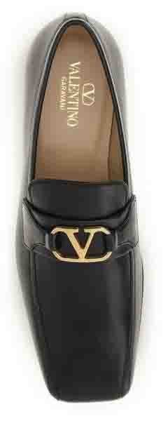 Valentino Garavani Black Goatskin Slip-On Loafers