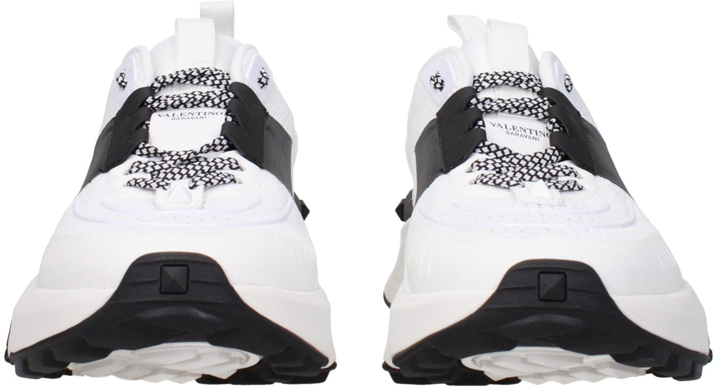 Valentino Garavani White Fabric Athletic Sneakers