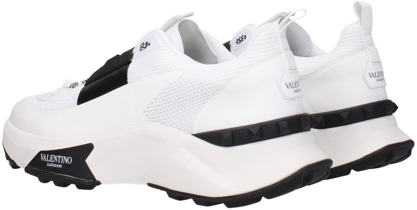 Valentino Garavani White Fabric Athletic Sneakers