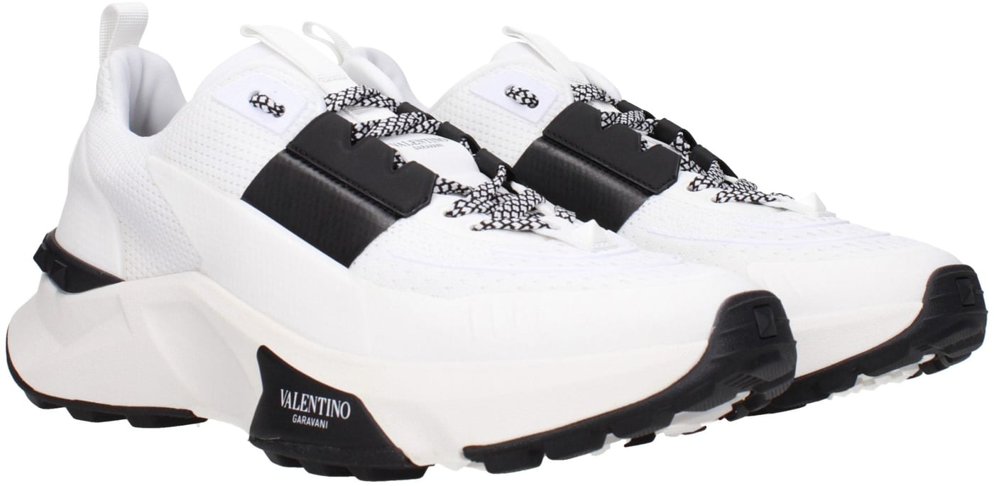 Valentino Garavani White Fabric Athletic Sneakers