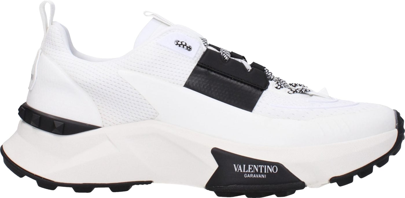 Valentino Garavani White Fabric Athletic Sneakers