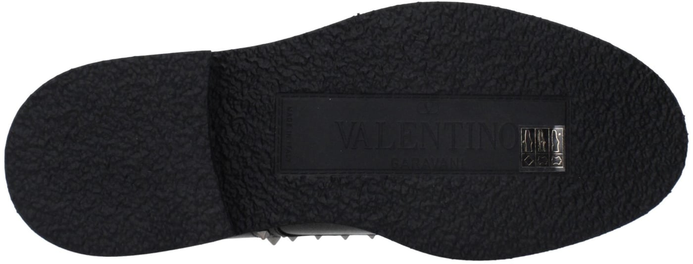 Valentino Garavani Black Leather Oxfords And Derbies