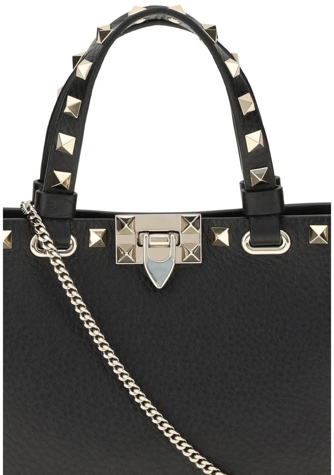 Valentino Garavani Black Calf Leather Bos Taurus Handbag