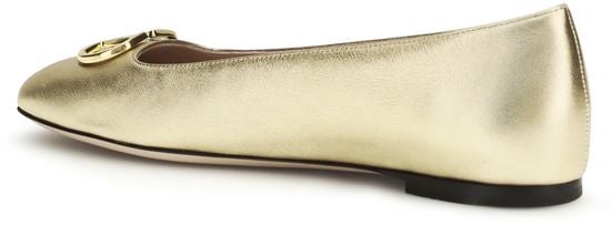 Valentino Garavani Gold Napa Leather / Calf Bos Taurus Ballet Flats