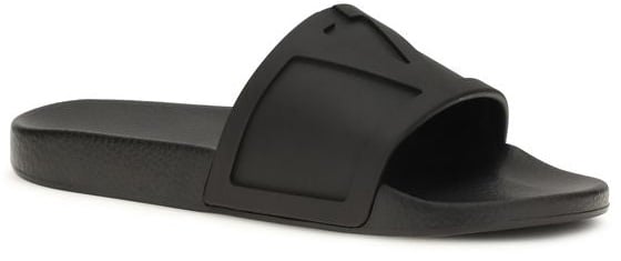 Valentino Garavani Black Rubber Flat Sandals