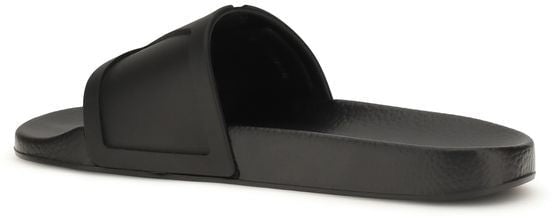 Valentino Garavani Black Rubber Flat Sandals