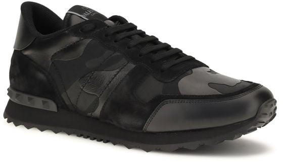 Valentino Garavani Black Polyester Athletic Sneakers