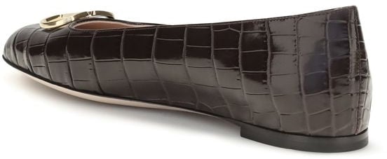 Valentino Garavani Brown Calf Leather Bos Taurus Ballet Flats