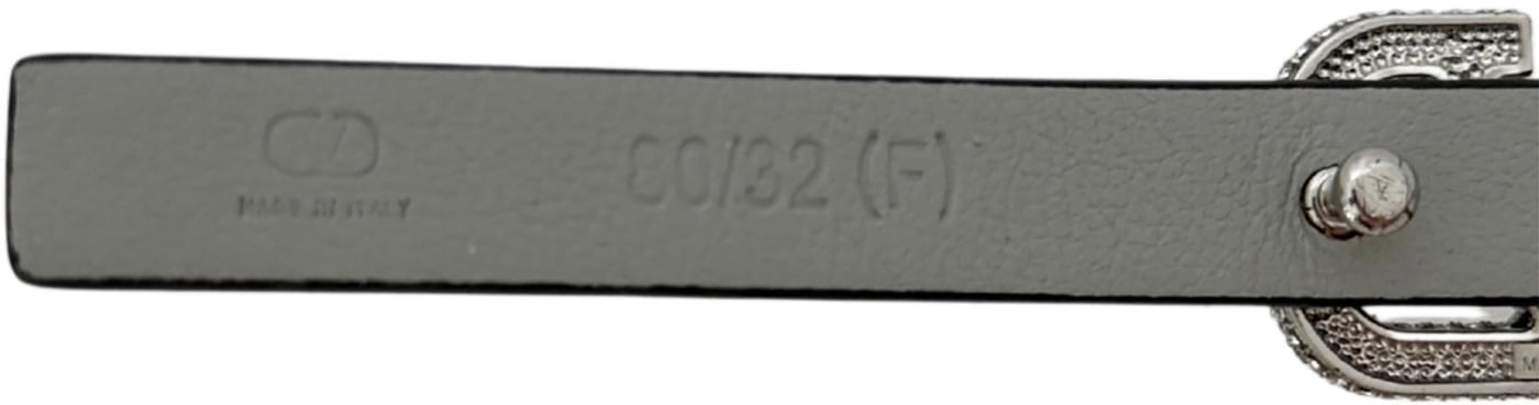 Valentino Garavani VLogo Signature Belt with Crystals 10 mm Silver