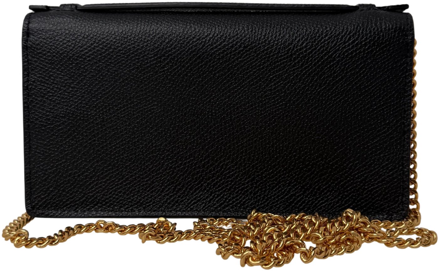 Valentino VLogo Wallet on Chain Calfskin Black