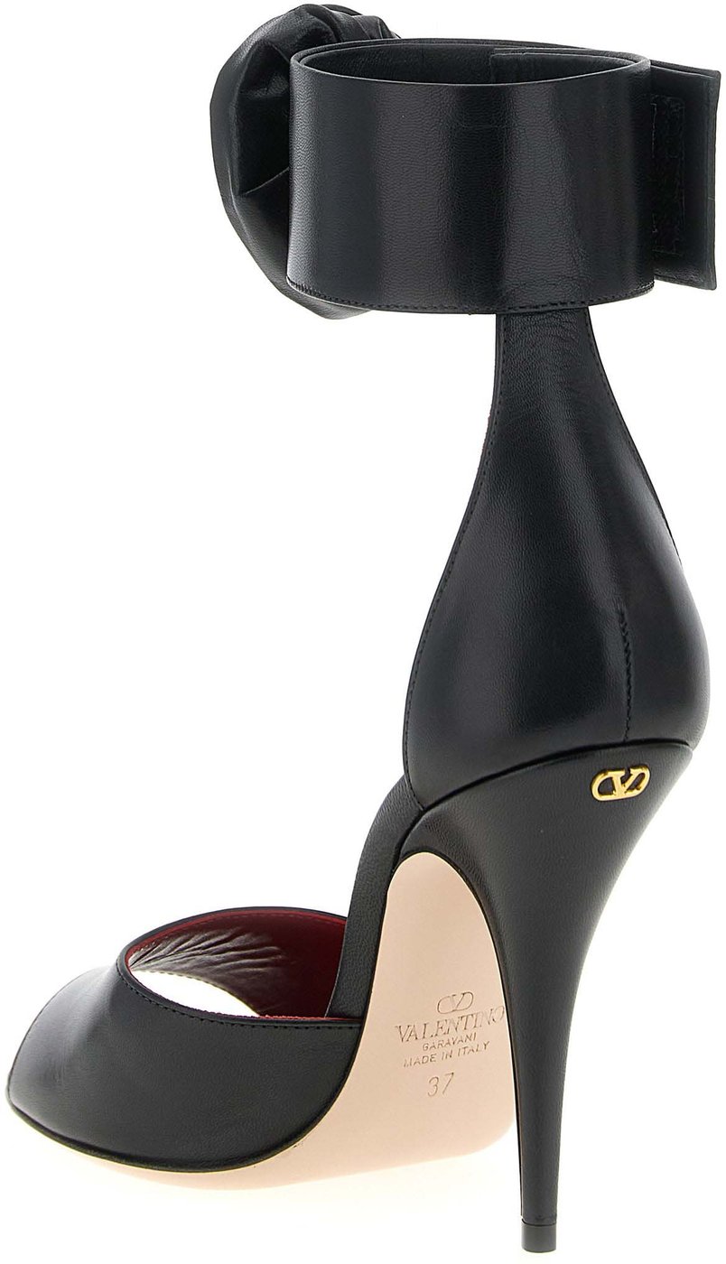 Valentino Garavani Black Calfskin Stiletto Heel Sandals
