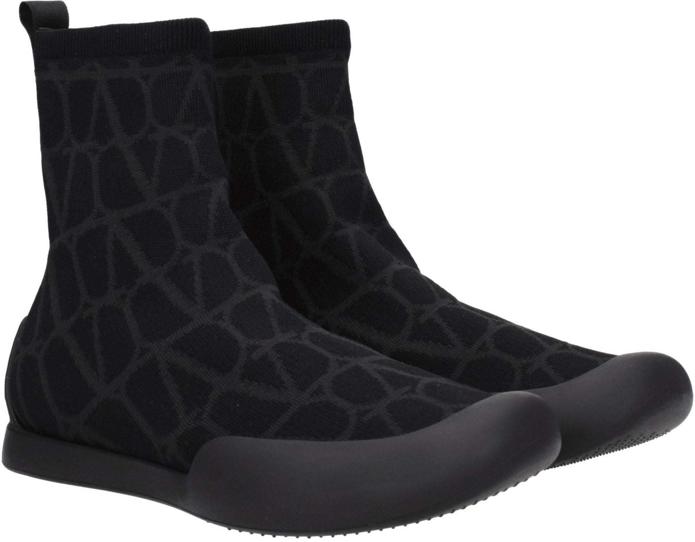 Valentino Garavani Black Fabric High Top Sneakers