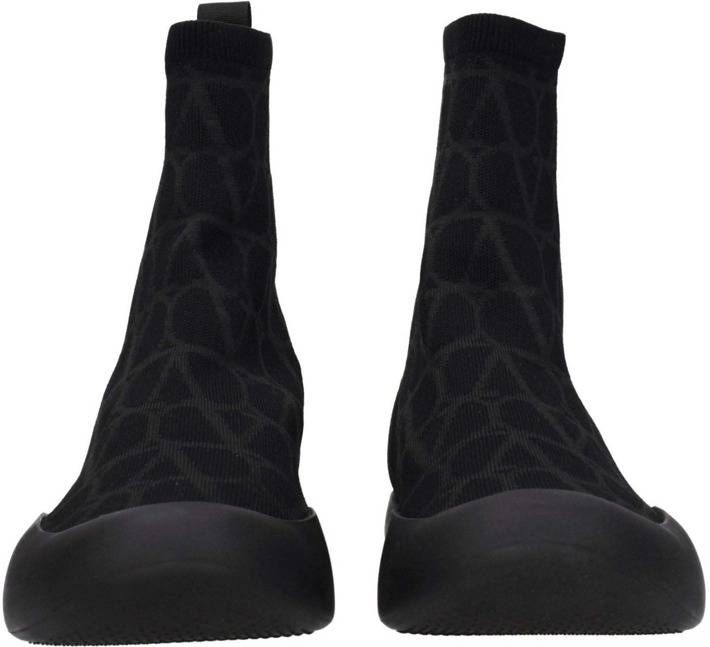 Valentino Garavani Black Fabric High Top Sneakers