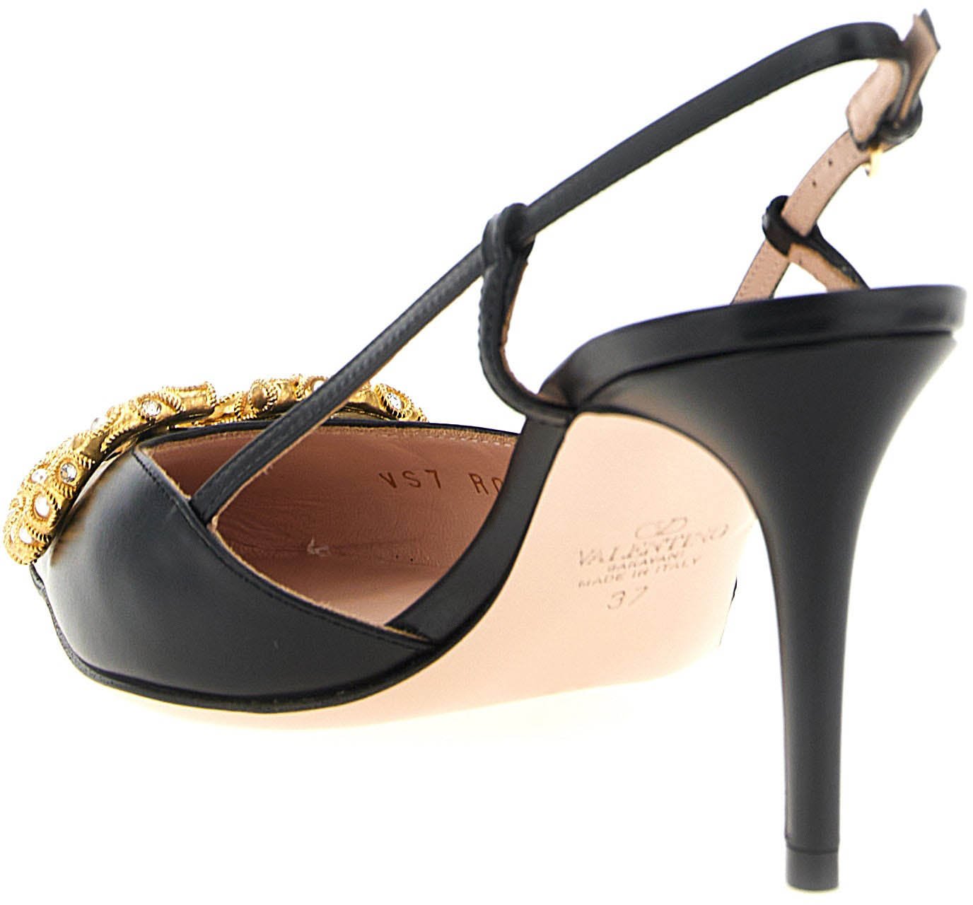 Valentino Garavani Black Calfskin High Heel Pumps