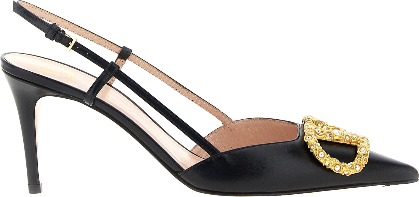 Valentino Garavani Black Calfskin High Heel Pumps