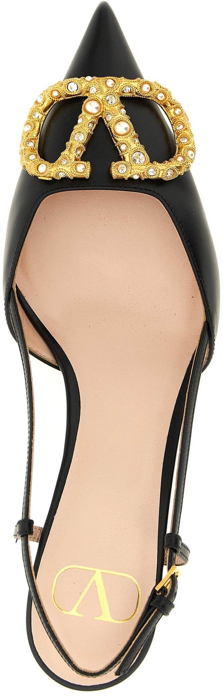 Valentino Garavani Black Calfskin Mid Heel Pumps