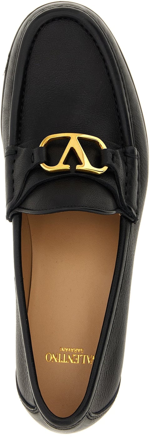 Valentino Garavani Black Buffalo Leather Slip-On Loafers
