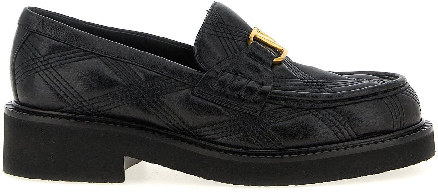 Valentino Garavani Black Lamb Leather Slip-On Loafers
