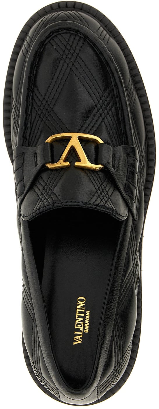 Valentino Garavani Black Lamb Leather Slip-On Loafers