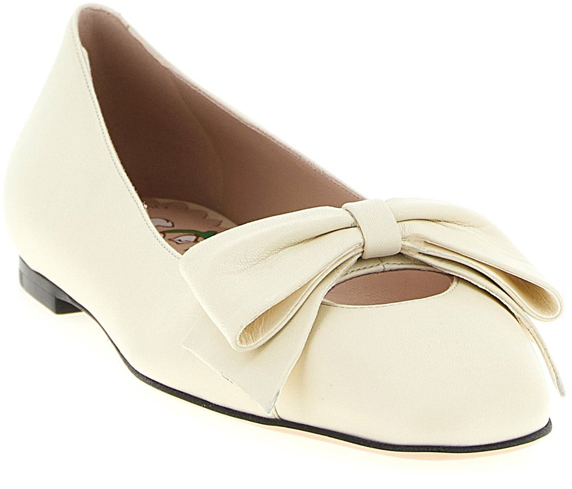 Valentino Garavani White Leather Ballet Flats