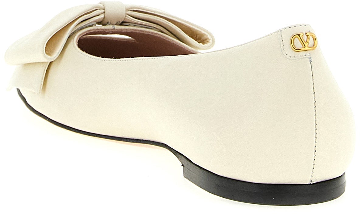Valentino Garavani White Leather Ballet Flats