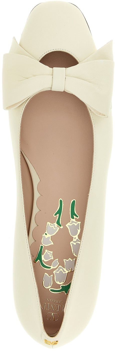 Valentino Garavani White Leather Ballet Flats
