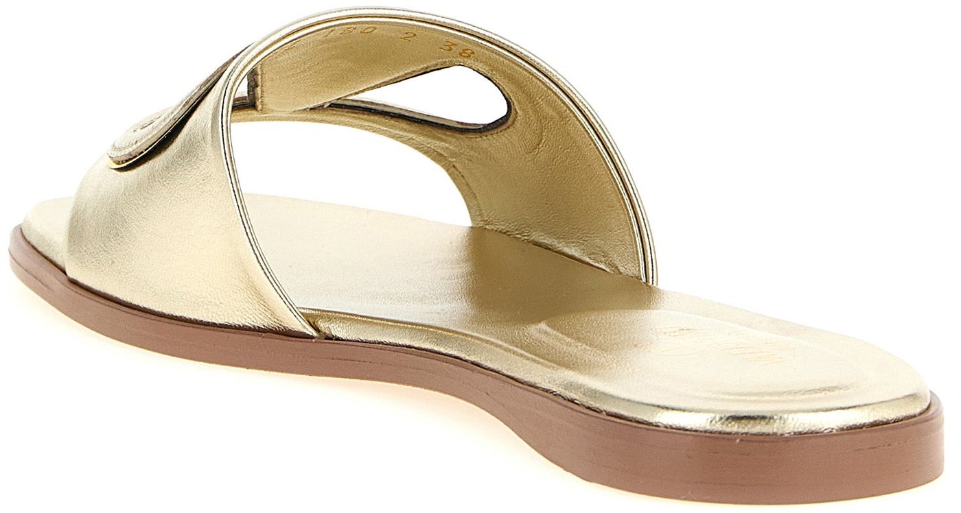 Valentino Garavani Gold Calfskin Slides