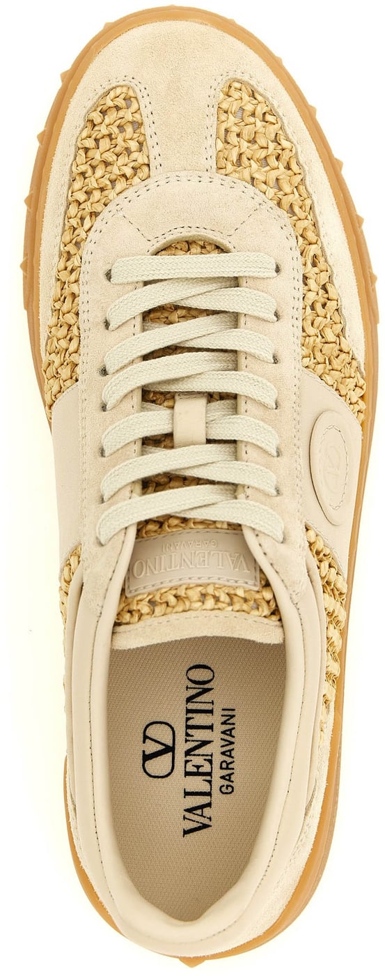 Valentino Garavani Beige Calfskin Low Top Sneakers