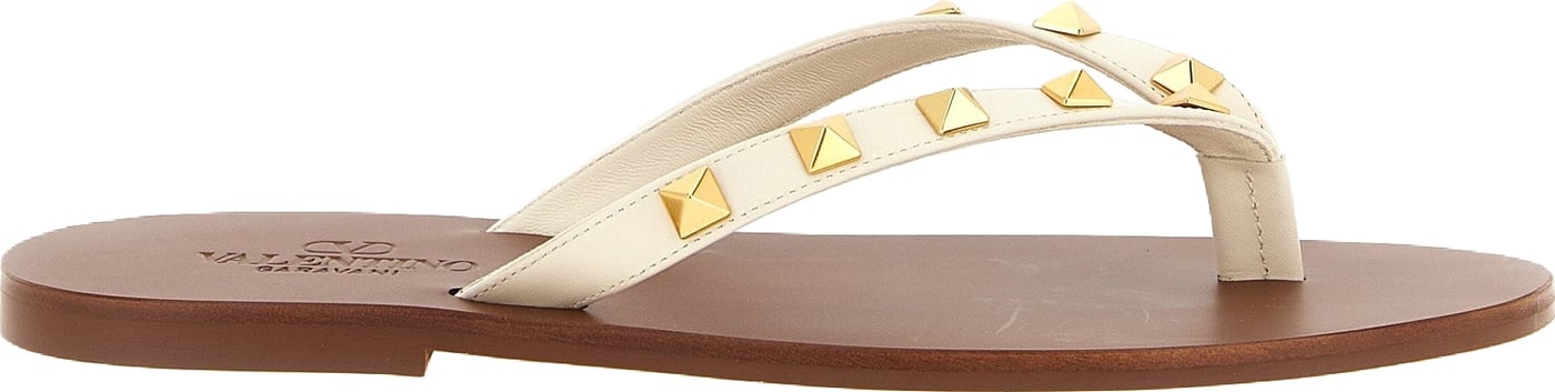Valentino Garavani White Calfskin Slides
