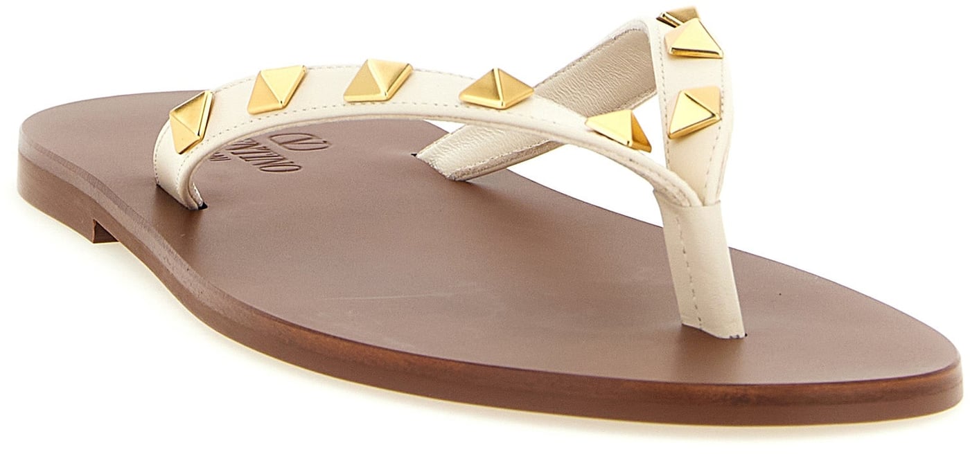 Valentino Garavani White Calfskin Slides