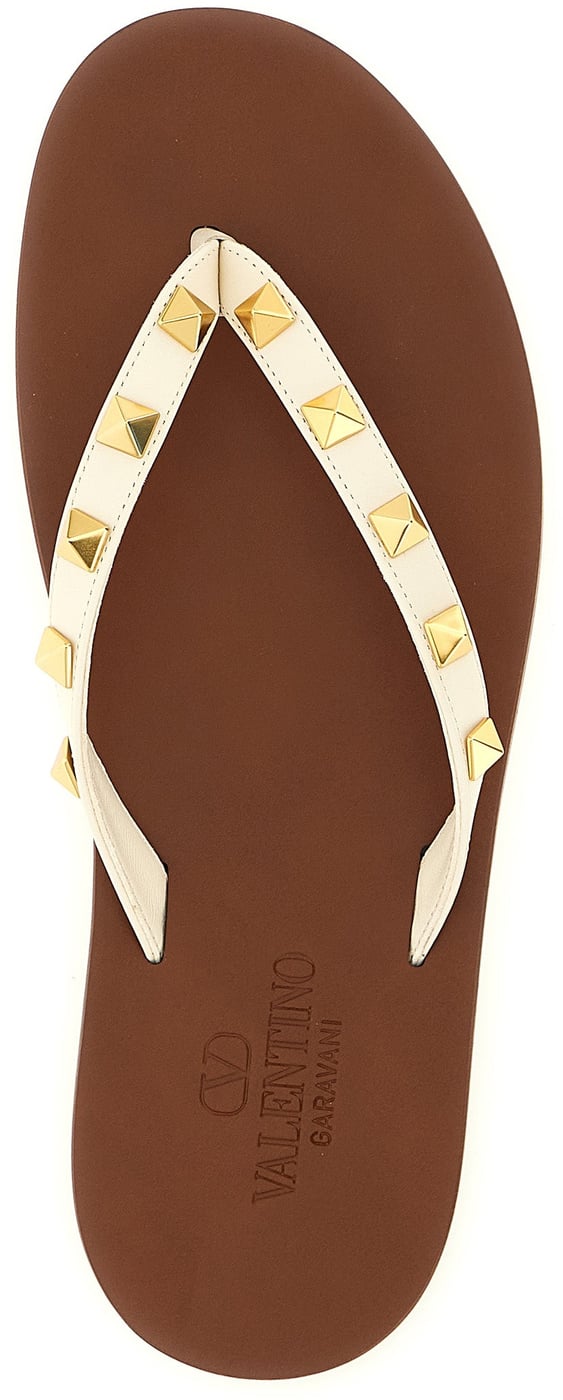 Valentino Garavani White Calfskin Slides