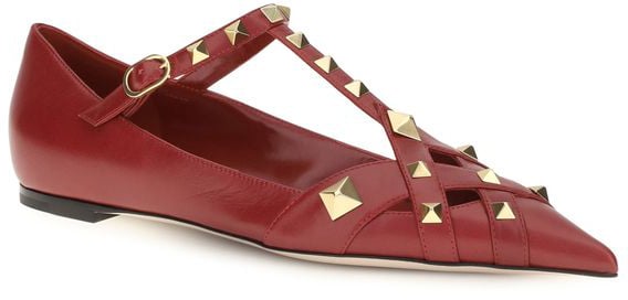 Valentino Garavani Red Goatskin Ballet Flats