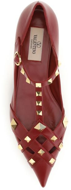 Valentino Garavani Red Goatskin Ballet Flats