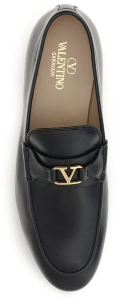 Black VLogo Signature Nappa Loafers