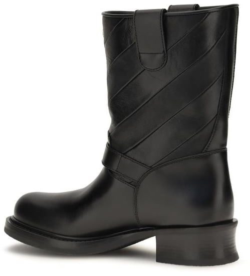 Valentino Garavani Black Calf Leather Bos Taurus Ankle Boots