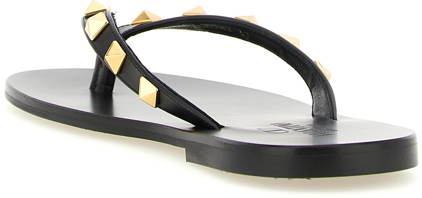 Valentino Garavani Black Calfskin Slides