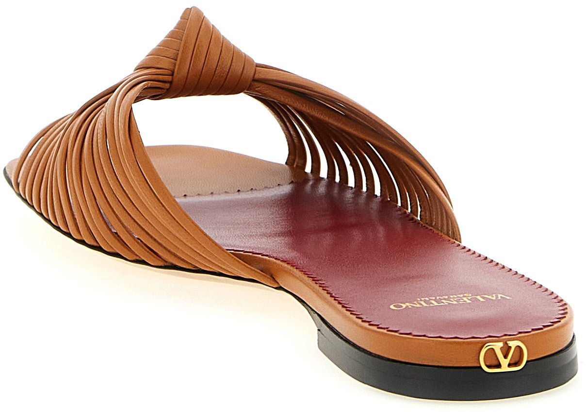 Valentino Garavani Brown Goatskin Slides