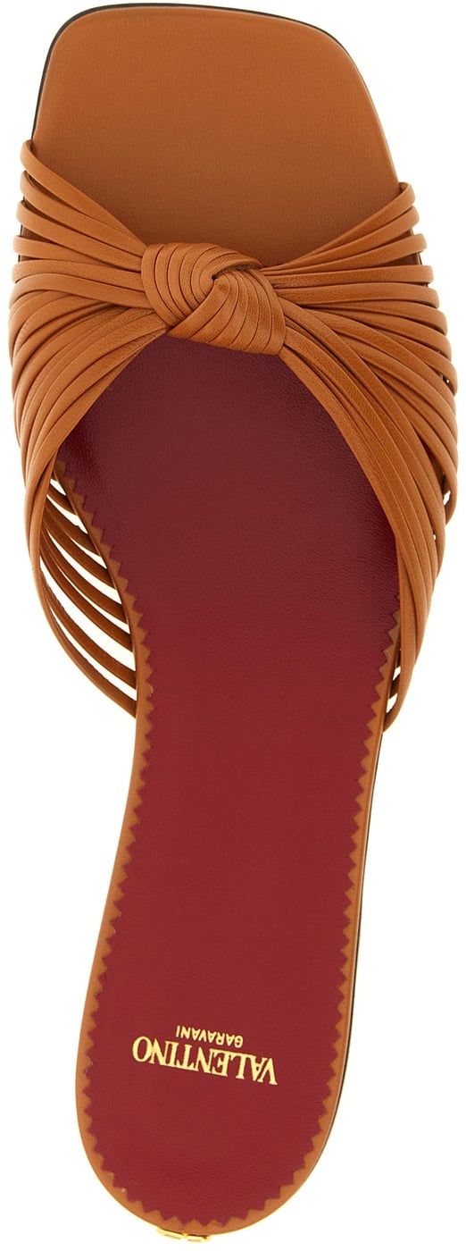 Valentino Garavani Brown Goatskin Slides