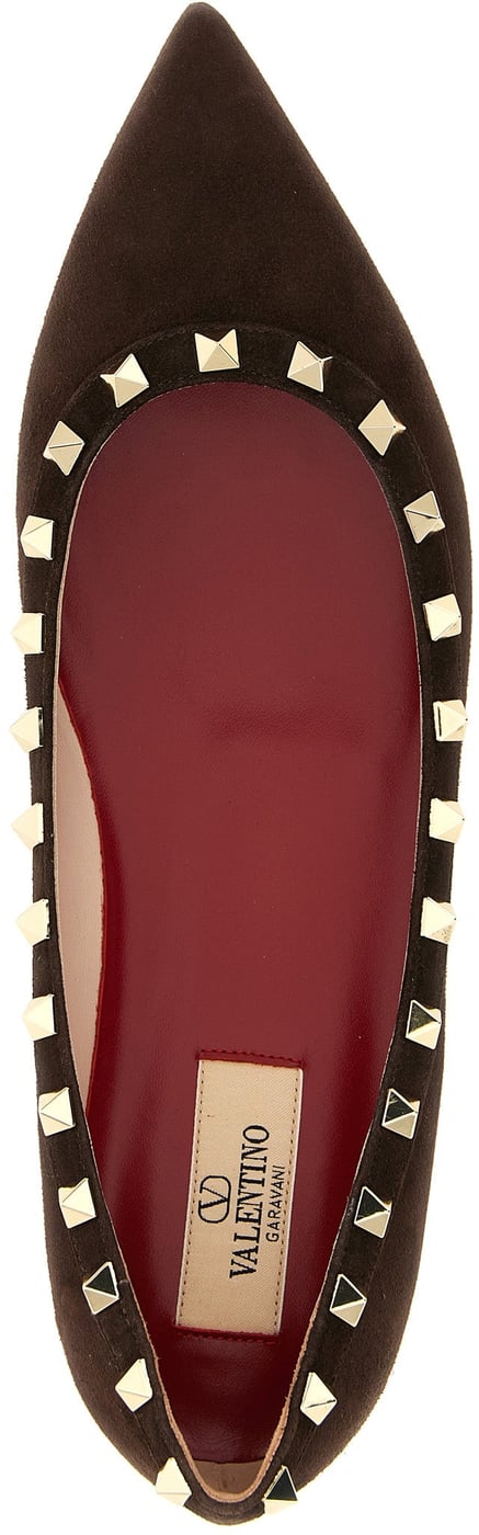 Valentino Garavani Brown Calfskin Ballet Flats