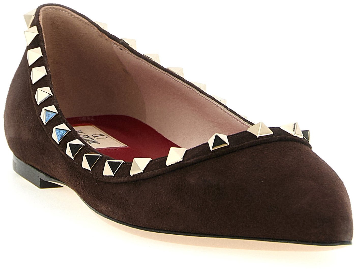 Valentino Garavani Brown Calfskin Ballet Flats
