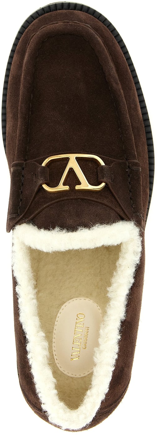 Valentino Garavani Brown Calfskin Slip-On Loafers