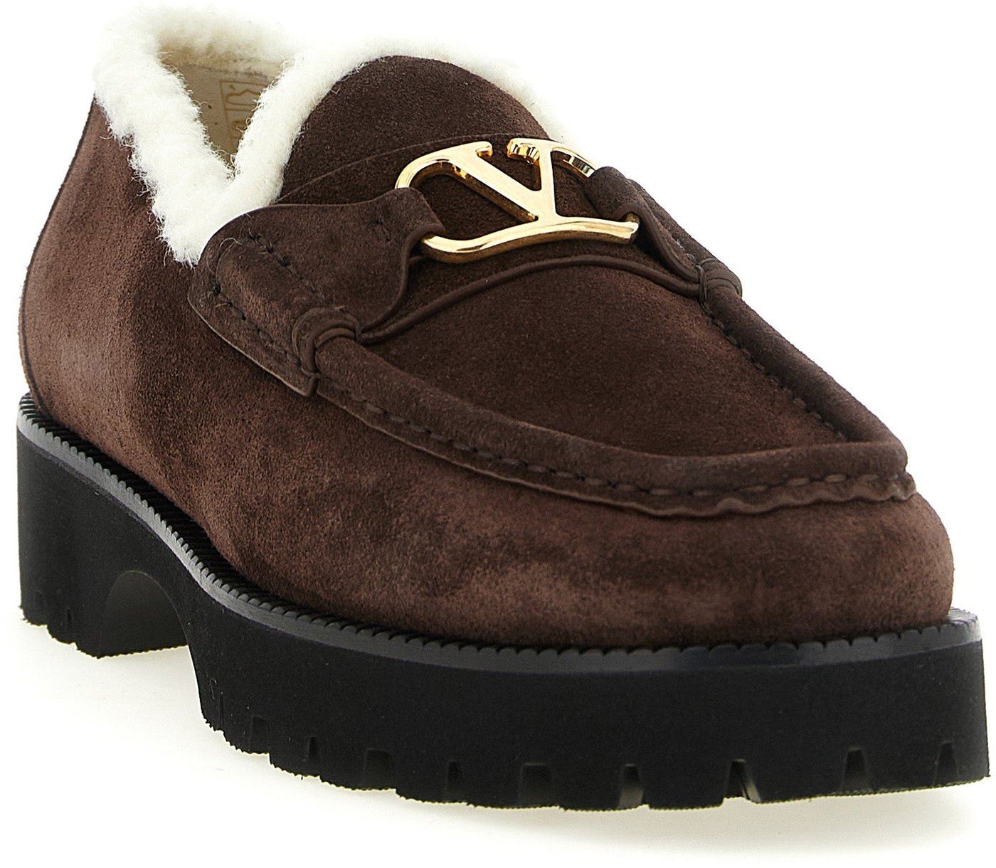 Valentino Garavani Brown Calfskin Slip-On Loafers