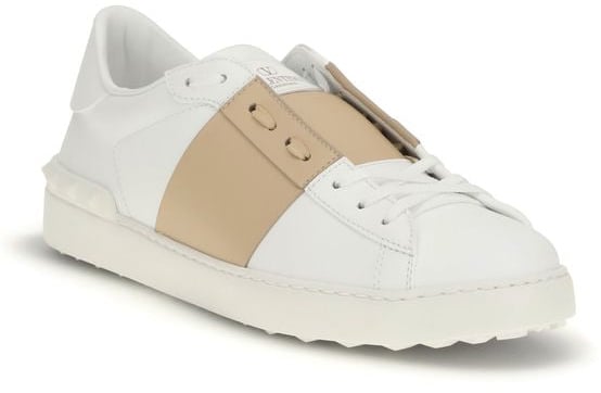 Valentino Garavani White Calf Leather Bos Taurus Low Top Sneakers