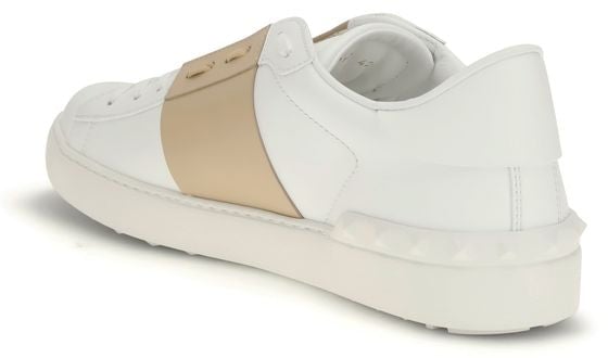 Valentino Garavani White Calf Leather Bos Taurus Low Top Sneakers