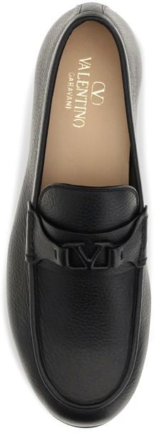 Valentino Garavani Black Deer Slip-On Loafers
